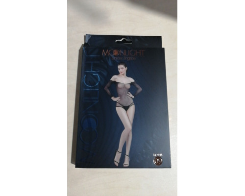 Сетчатое боди со стразами Moonlight Model 09 XS-L Black (мятая упаковка!!!)
