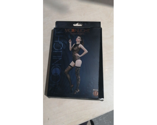 Комплект: боді та панчохи Moonlight Model 15 XS-L Black (м'ята упаковка!!!)
