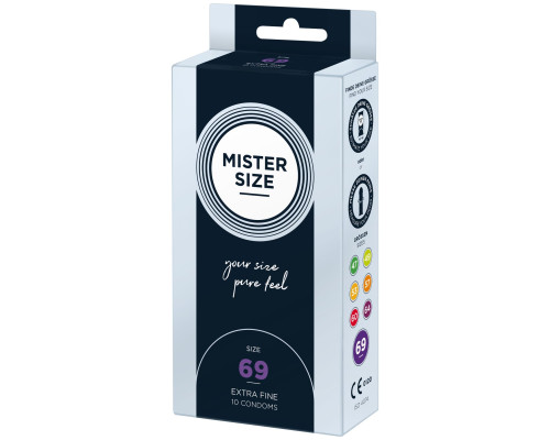 Презервативи Mister Size - pure feel - 69 (10 condoms), товщина 0,05 мм (м'ята упаковка!!!)
