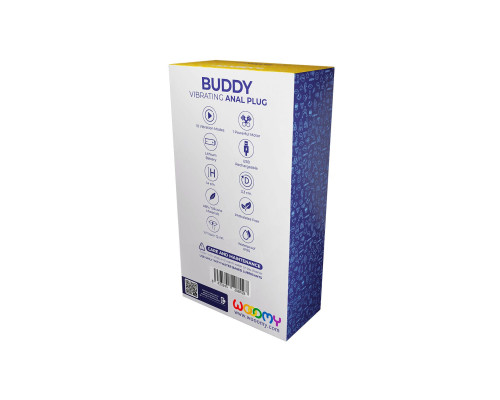 Анальний вібростимулятор Wooomy Buddy, темно-зелений, гнучкий, 10 режимів вібрації, знімна віброкуля