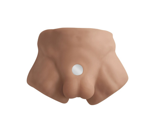 Півторс з фалоімітатором на присосці SilexD Apollo S Male Torso Caramel