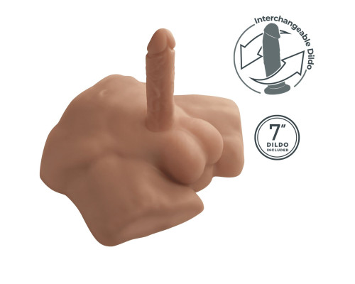 Півторс з фалоімітатором на присосці SilexD Apollo S Male Torso Caramel