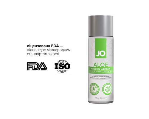 Змазка на водній основі JO H2O Organic Aloe (60 мл), зволожувальний та заспокійливий ефект