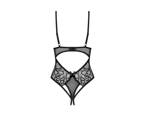 Тедді з доступом Obsessive Blomentis crotchless teddy, XS/S, прозоре, відкрита спина, низ-стрінги