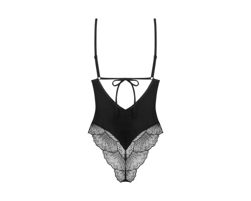 Тедді Obsessive Lobellis teddy, M/L, чорне, ліф з м’якою чашкою, відкрита спина, низ-стрінги