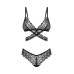 Комплект Obsessive Blomentis 2-pcs set, XS/S, мереживний, ліф із зав’язками на спині, трусики-сліпи