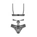 Комплект Obsessive Blomentis 2-pcs set, XS/S, мереживний, ліф із зав’язками на спині, трусики-сліпи