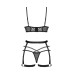 Комплект Obsessive Blomentis 3-pcs set, M/L, м’який ліф, стрінги зі стрепами, пояс із гартерами