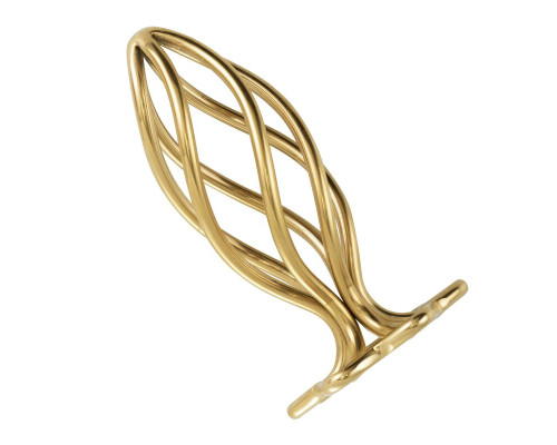 Металева анальна пробка LOCKINK SEVANDA Hollow Spiral Golden, M, золотиста, діаметр 3 см