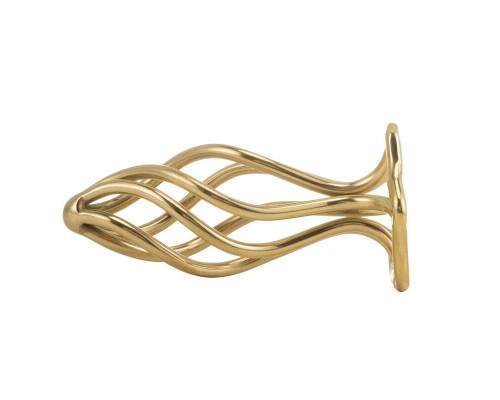 Металева анальна пробка LOCKINK SEVANDA Hollow Spiral Golden, M, золотиста, діаметр 3 см