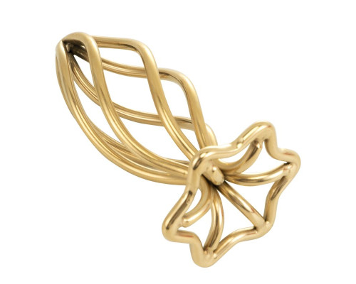 Металева анальна пробка LOCKINK SEVANDA Hollow Spiral Golden, M, золотиста, діаметр 3 см
