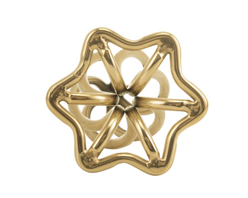 Металева анальна пробка LOCKINK SEVANDA Hollow Spiral Golden, M, золотиста, діаметр 3 см
