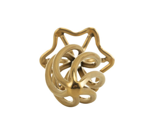 Металева анальна пробка LOCKINK SEVANDA Hollow Spiral Golden, M, золотиста, діаметр 3 см