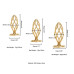 Металева анальна пробка LOCKINK SEVANDA Hollow Spiral Golden, M, золотиста, діаметр 3 см