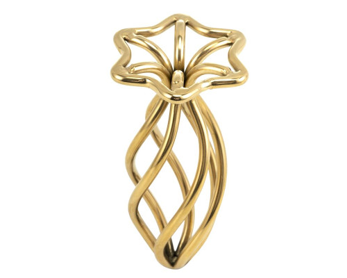 Металева анальна пробка LOCKINK SEVANDA Hollow Spiral Golden, M, золотиста, діаметр 3 см