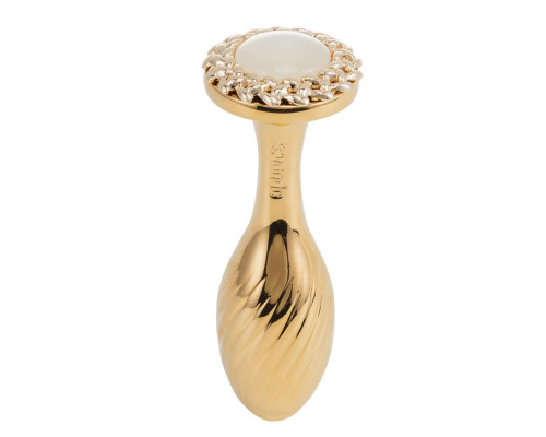 Металева анальна пробка LOCKINK SEVANDA Pearl Pear-shape Anal Plug, зі штучною перлиною