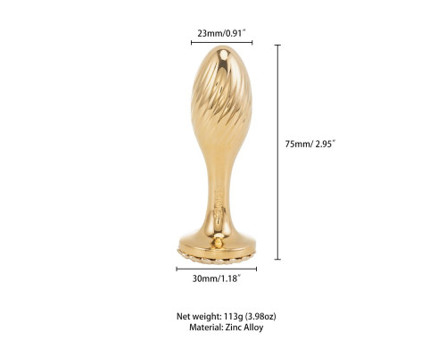 Металева анальна пробка LOCKINK SEVANDA Pearl Pear-shape Anal Plug, зі штучною перлиною
