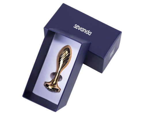 Металева анальна пробка LOCKINK SEVANDA Pearl Pear-shape Anal Plug, зі штучною перлиною