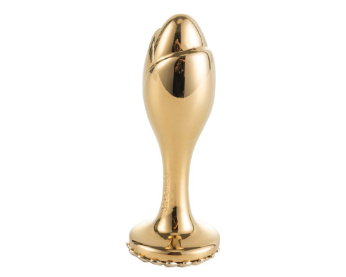 Металева анальна пробка LOCKINK SEVANDA Pearl Rose-shape Anal Plug, зі штучною перлиною