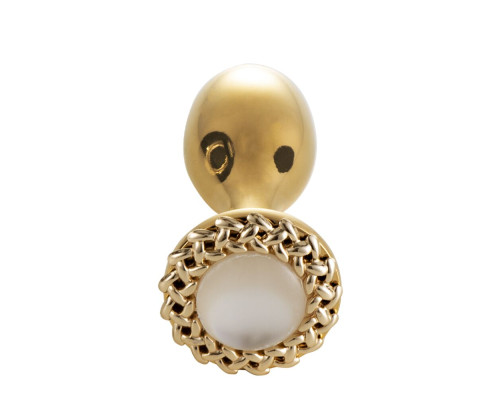 Металева анальна пробка LOCKINK SEVANDA Pearl Rose-shape Anal Plug, зі штучною перлиною