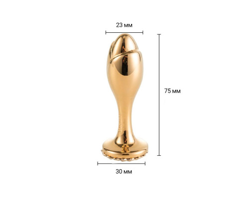 Металева анальна пробка LOCKINK SEVANDA Pearl Rose-shape Anal Plug, зі штучною перлиною