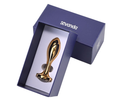 Металева анальна пробка LOCKINK SEVANDA Pearl Rose-shape Anal Plug, зі штучною перлиною