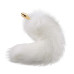 Металева анальна пробка з хутряним хвостом LOCKINK SEVANDA White Fox-Tail Anal Rose-shape Plug