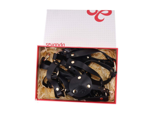 Портупея на грудь LOCKINK SEVANDA Queen Chest Harness with Removable Bra, чорна, зі знімними пестис