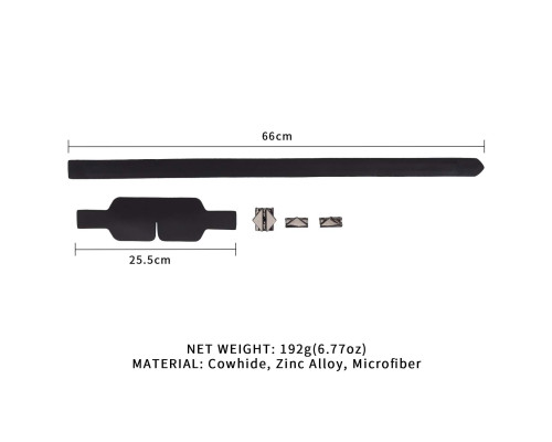 Маска на очі LOCKINK Blindfold Kit, чорна, натуральна шкіра, регульований обсяг