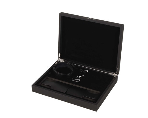 Маска на очі LOCKINK Blindfold Kit, чорна, натуральна шкіра, регульований обсяг