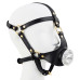 Маска-збруя для мінету LOCKINK SEVANDA Blowjob Head Harness, чорна, з м’якою вставкою у вигляді губ