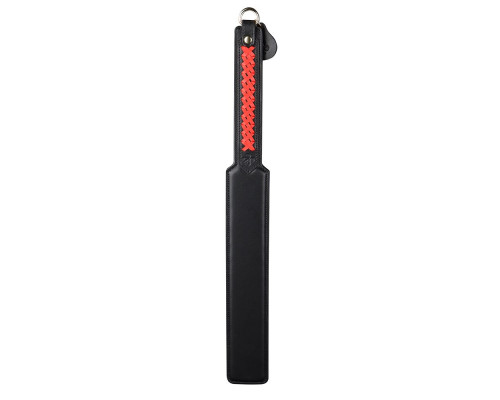 Паддл LOCKINK SEVANDA Braided-handle Spanking Paddle, чорно-червоний, гладенький, з плетінням на ручці