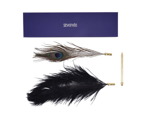 Лоскітка LOCKINK SEVANDA Natural Peacock Flirting Feather Tickler, пір’я павича та страуса