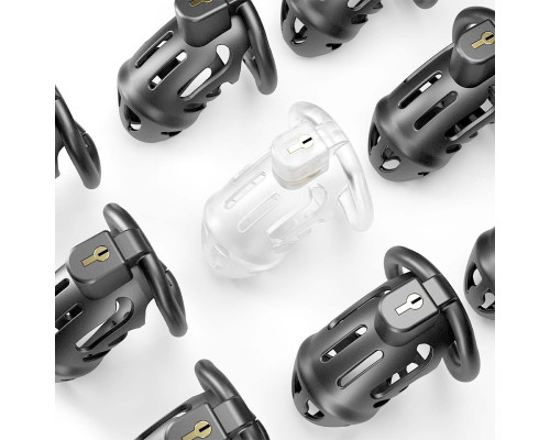 Клітка для пеніса LOCKINK SEVANDA Naja-Cobra Chastity Cage, чорна, 3 кільця різних розмірів
