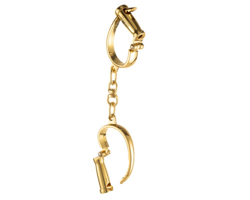 Наручники LOCKINK Love-slave Handcuffs, золотисті, металеві, у формі стремен