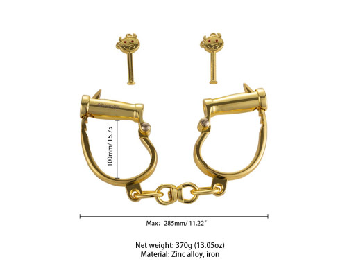 Наручники LOCKINK Love-slave Handcuffs, золотисті, металеві, у формі стремен