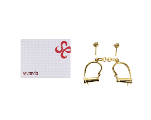 Наручники LOCKINK Love-slave Handcuffs, золотисті, металеві, у формі стремен