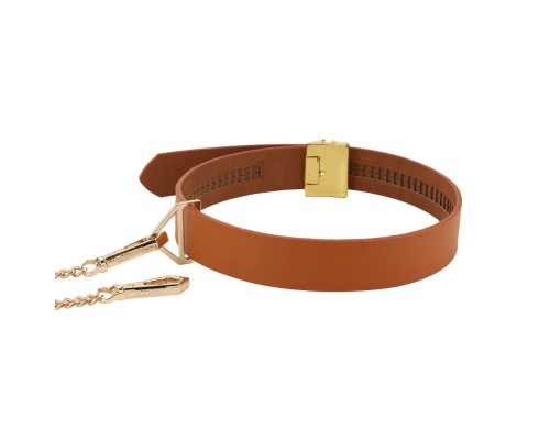 БДСМ-набір LOCKINK Bondage & Restraint Set, коричневий, натуральна шкіра, фіксатори, маска, кляп