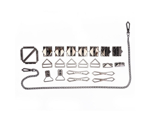 БДСМ-набір LOCKINK Bondage & Restraint Set, чорний, натуральна шкіра, фіксатори, маска, кляп