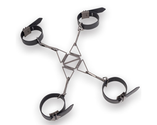 БДСМ-набір LOCKINK Bondage & Restraint Set, чорний, натуральна шкіра, фіксатори, маска, кляп