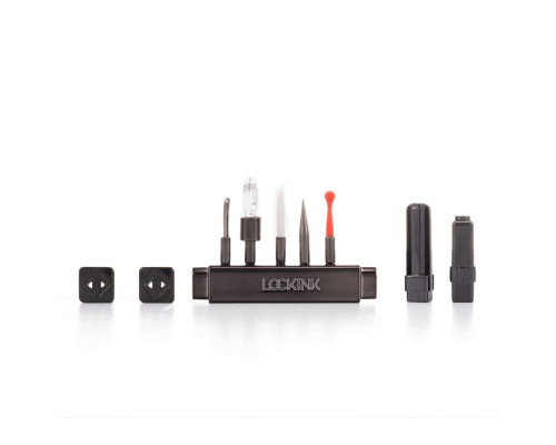 БДСМ-набір LOCKINK Teasing & Impact-Play Set, чорний, маска, кляп, затискачі для сосків, тиклер, шльопалка