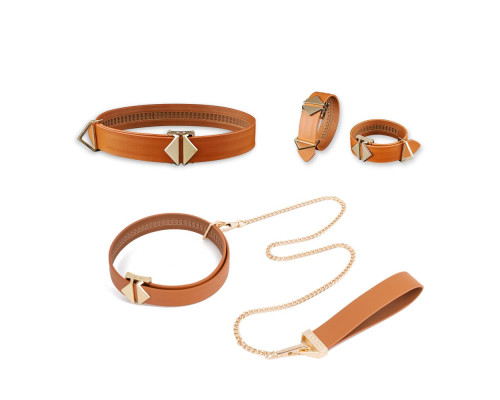 Сумка для секс-іграшок LOCKINK Mysterious Square Kink Bag, коричнева, набір для бондажу в комплекті