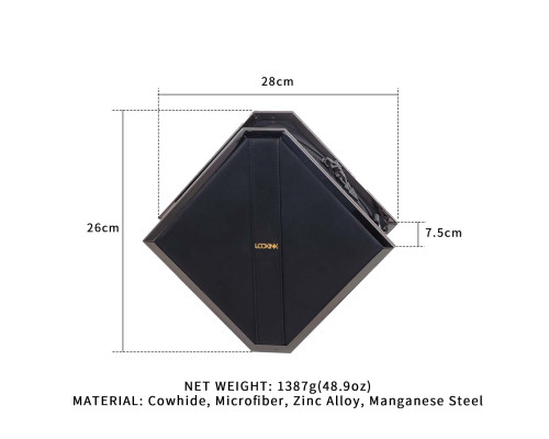 Сумка для секс-іграшок LOCKINK Mysterious Square Kink Bag, чорна, набір для бондажу в комплекті