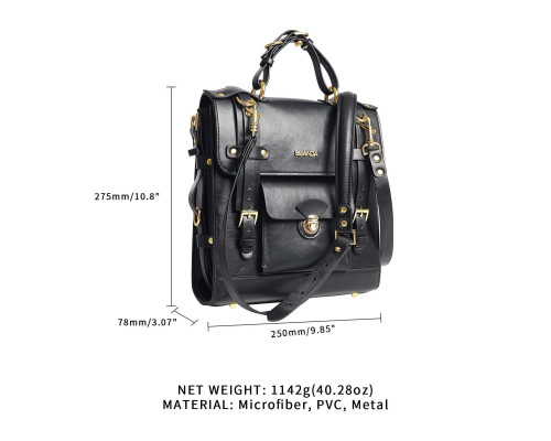 Сумка-трансформер для зберігання секс-іграшок LOCKINK Detachable JK Bag, чорна, ПВХ
