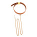 Нашийник з повідцем LOCKINK Tied Collar with Leash Set, коричневий, ланцюг зі шкіряною петлею та карабіном