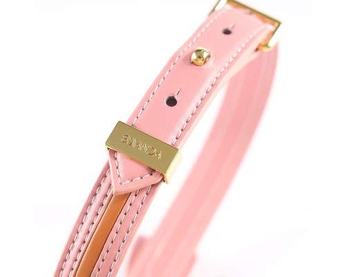 Нашийник з повідцем LOCKINK SEVANDA Love Heart Butterfly Leather Collar Set, рожевий, з бантом