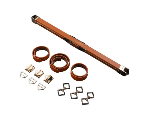 Фіксатор-розпірка LOCKINK Adjustable Spreader Bar Set, коричневий, шкіряний, ремені для шиї, рук/ніг