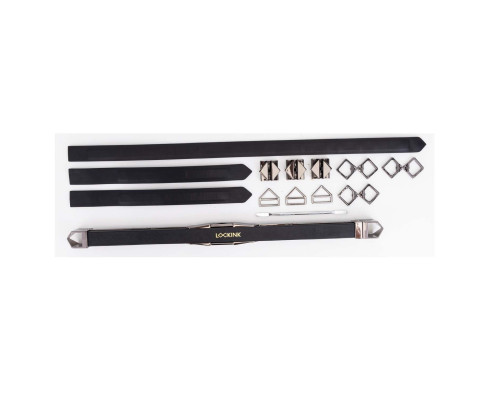 Фіксатор-розпірка LOCKINK Adjustable Spreader Bar Set, чорний, шкіряний, ремені для шиї, рук/ніг
