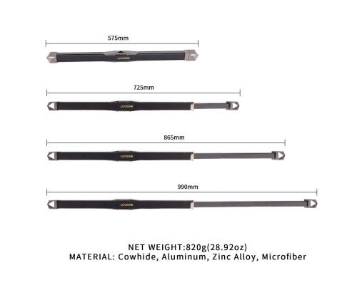 Фіксатор-розпірка LOCKINK Adjustable Spreader Bar Set, чорний, шкіряний, ремені для шиї, рук/ніг