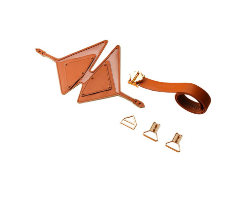 Маска на очі LOCKINK Vixen Blindfold, коричнева, натуральна шкіра, регульований обсяг